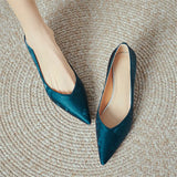 New Spring Split Leather Women Shoes Shallow Pointed Toe Women Pumps Shoes for Women Zapatos De Mujer Fashion Retro Ladies Shoes
