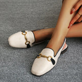 Xajzpa Women Platform Sandals Anti-slip Closed Toe Metal Shoes Women Flat Outdoor Round Toe Wedge Sandals Women Sandalias De Mujer