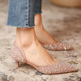 Xajzpa Shoes Rhinestone High Heels Women Pumps Sexy Pointed Party Women Sandals Heel Stiletto Wedding Shoes Zapatillas Mujer