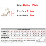 Xajzpa Sexy White String Bead Women Transparent High Heels Summer Fashion Butterfly-Knot Clear Sandals Pointed Toe Shoes Pumps