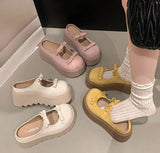 Xajzpa Versatile bow women's spring summer new style thick sole height increase simple comfortable daily casual women's shoes