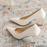 Xajzpa Sexy Pointed Toe Thin High Heels Women Pumps Prom Wedding Stripper Elegant Ladies Sandals Slip On Shoes