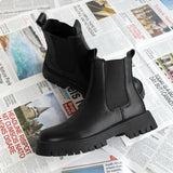 Xajzpa - New Chelsea Boots for Men High Top Smoke Boots for Men Split Leather ANKLE Round Toe Slip-On Men Boots Size 38-48 Free Shipping