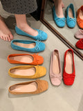 Xajzpa Shoes Fashion Women's Shallow Mouth Square Toe Soft Bow-Knot Female Footwear All-Match Moccasins Modis New Summer