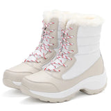 Xajzpa Ankel Boots for Women Winter Outdoor Warm Snow Boots Chunky Platform Waterproof Non-slip Warm Shoes Woman Boots Plus Size Casual