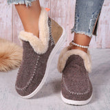 Xajzpa Women Snow Boots Winter Fashion Leisure Fluffy Shoes for Woman Shallow Big Size Sewing Ankle Boot Multi-Color Suede Botas