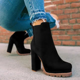 Xajzpa  Women Shoes Ankle Boots Woman Sexy High Heels Pattern Chunky Heel Shoes Ladies  Female Open Toe Women's Sude Boots