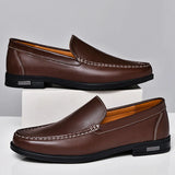 Xajzpa Men's comfortable walking shoes made of genuine leather, one foot loafers, new trendy designer, Mo hot selling driving shoes