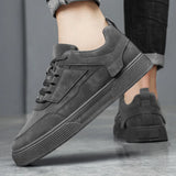 Xajzpa New Men Skateboarding Shoes Outdoor Platform Running Solid Sneakers Comfortable Breathable Lightweight Sport Casual Shoes