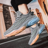 Xajzpa Men Sports Running Black Jogging Shoes Casual Sneakers Outdoor Breathable Mesh Anti Slip Light Shock-absorption Sneakers Men