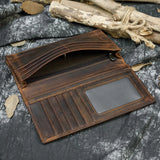 Xajzpa High Quality Zipper Long Purse Male Female Purse Wallet For 6inch Iphone Vintage Designer Men Women Leather Long Wallet