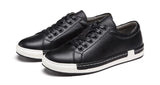 Xajzpa Men's Casual Leather Shoes for Men Fashion Four Seasons Breathable Lace-up Athletic Shoes Shallow Skate Shoes Large Sizes 38-48