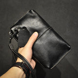 Xajzpa Men's Genuine Leather Clutch High Quality Long Wallet Women's Luxury Mobile Phone Bag Credit Card Holder Purse Wrist Bags