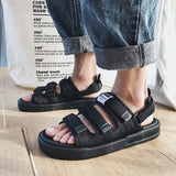 Xajzpa Men Shoes Summer High Quality Casual Flat Shoes Slippers Soft Soled Non-Slip Comfortable Lightweight Beach Sandals Men's