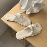 Xajzpa Brand New Women Slippers Beach Platform Slides Open Toe Bow Woman Slippers Clappers Summer Footwear Slip On Soft Sandal