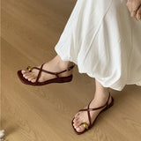 Xajzpa Brand Design Women Flat Sandals Clip Toe Leisure Outside Beach Shoes for Lady Fashion Metal Decoration Summer Slides Mu