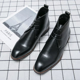 Xajzpa Men's Comfortable Ankle Leather Boots Men's Fashion Brand Chelsea boots men's brand leather boots high top shoes