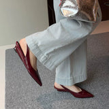 Xajzpa New Style Women's Fashion Patent Leather Pointed Toe Women Pumps Elegant Low Heels Sandals Casual Dress Street Style Shoes