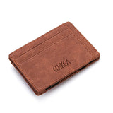 Xajzpa New Mini Men Wallets Name Engraved Card Holder Male Wallet High Quality PU Leather Zipper Coin Pocket Small Magic Man Purses