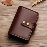 Xajzpa Men's Leather Card Bag Large Capacity Vintage Hasp Anti-theft Bank Credit Card Holder Case Translucent Business Card Wallet