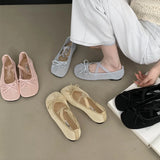 Xajzpa Spring Autumn Fashion Elastic Band Mesh Buckle Women Ballet Flats Round Toe  Casual Mules Shoes Zapatos De Mujer
