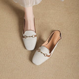 Xajzpa New Women Platform Sandals Anti-slip Closed Toe Metal Shoes Women Flat Outdoor Round Toe Wedge Sandals Women Sandalias De Mujer