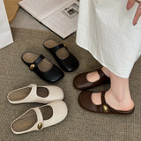 Xajzpa Shoes Woman's Slippers Cover Toe Slides 2025 Soft Mary Janes  Shoes Women Female Slippers Slides Cover Toe Soft 2025 Mary