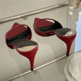 Xajzpa Sexy Thin Heels Slipper For Women Summer Fashion Pointed Toe Slides Stripper Party Sandal Mule Shoes Zapatillas Mujer