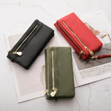 Xajzpa Retro Fashion Women's Long Wallet PU Leather High Quality Card Seat Classic Women's Wallet Multi functional Folding Zipper Wallet