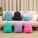 Solid School Backpack Nylon Women Girls Lightweight Waterproof Classic Student Large Travel Bag Kids Teenage Casual Simple
