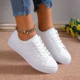 New Spring and autumn Korean version lace-up small white shoes female flat leather canvas shoes female casual shoes female