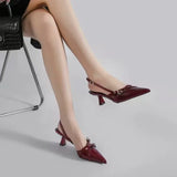 Xajzpa Spring summer pointed hollow thin heel fashionable shallow women's shoes with elegant temperament buckle decoration high heels