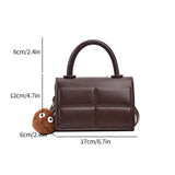Xajzpa - 2 Size Trend Chocolate Plaid PU Leather Shoulder Crossbody Bags for Women Designer Brand Female Short Handle Handbags and Purses