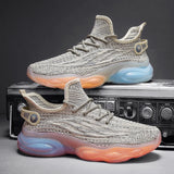 Xajzpa Men Sports Running Black Jogging Shoes Casual Sneakers Outdoor Breathable Mesh Anti Slip Light Shock-absorption Sneakers Men