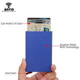 Xajzpa Rfid Smart Wallet Card Holder Metal Thin Slim Men Women Wallets Pop Up Minimalist Wallet Small Black Purse Vallet Walets for Men