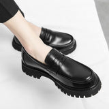 Xajzpa - Patent Leather Shoes with Thick Soles Loafers Fashion Luxury Men Slip on Mocassin Shoe Breathable Homme Zapatos De Hombre Flats