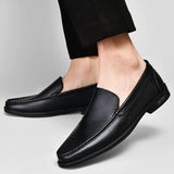 Xajzpa Men's comfortable walking shoes made of genuine leather, one foot loafers, new trendy designer, Mo hot selling driving shoes