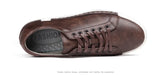 Xajzpa Men's Casual Leather Shoes for Men Fashion Four Seasons Breathable Lace-up Athletic Shoes Shallow Skate Shoes Large Sizes 38-48