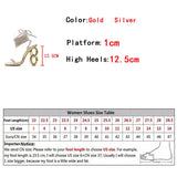 Xajzpa Sexy Silver Crystal Ankle Cross Strap Sandals Women Elegant Wedding Banquet Shoes Fashion Square Open Toe Fretwork Heels