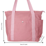 Pink Canvas Shoulder Bag for Daily Wear Women's Minimalist Handbag Large Capacity Student Class Tote Bag