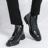 Xajzpa Men's short boots winter fashion new comfortable Amazon tight lace shoes old-fashioned business men's casual fashion shoes