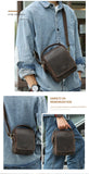 Xajzpa 100% Genuine Leather Men Shoulder Bags Husband Retro Crazy Horse Leather Male Messenger Crossbody Bags Vintage Cross Body