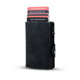 Xajzpa New Pu Leather RFID Card Holder Card Case Clutch Pop-up Wallet Aluminum Box Slim Smart Wallet Carteira Masculina