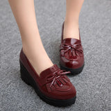 Xajzpa Round Toe Beige High Heels Tassel Women Shoes 2025 Spring Pumps Basketball Platform Sandals Ladies Shallow Mouth Lace-Up Clogs O