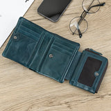 Xajzpa Leather Men‘s Short Wallet Hasp Genuine Leather Unisex Zipper Coin Clutch Purse Cowhide Card Holder Trifold Man wallets