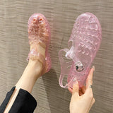 Xajzpa Plastic Sandals Women Summer Shoes Free Shipping Promotion Ladies Casual Flat Hollow Jelly Sandal Beach Shoes Sandalias De Mujer