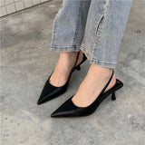 Xajzpa Pointed Toe Women Sandals New Arrivals Black White Silver Summer Dress Shoes Thin High Heels Elastic Band Ladies Pumps