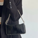 Women's Chain Underarm Shoulder Bag Glossy Patent Leather Hot Girls Small Square Messenger Bags Fashion All-match Purse Handbags