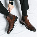 Xajzpa Luxury men's Brock high-quality new comfortable breathable men's Chelsea boots Oxford formal business shoes plus size 38-4
