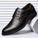 Xajzpa Classic Men's Leather Shoe Autumn Men Business Dress Shoe British Comfort Casual Social Shoe Male Allmatch Wedding Shoes